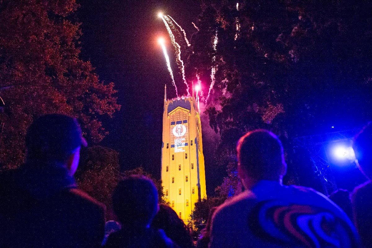 homecoming - the tower at night