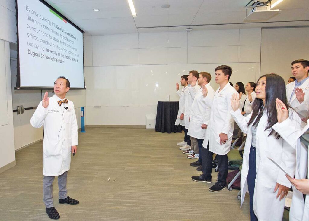 Students reciting oath