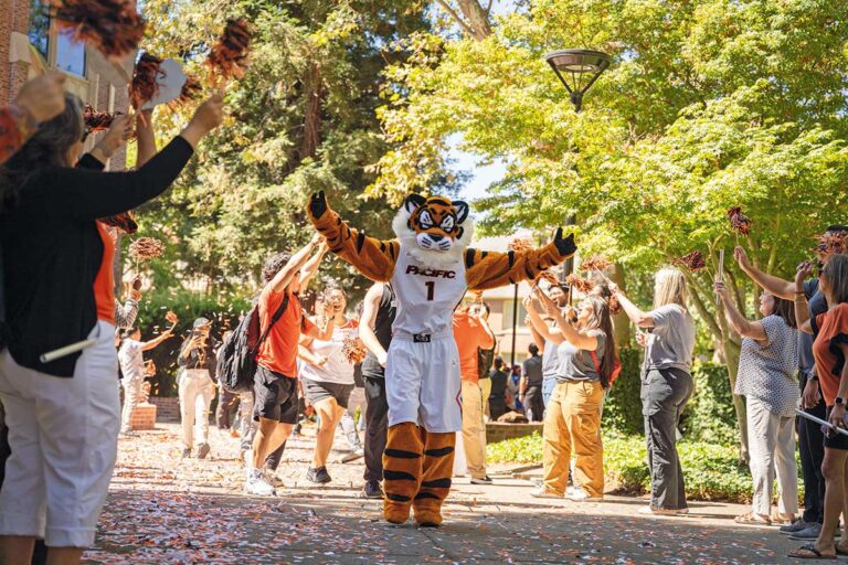 Pacific Tiger mascot performing at event