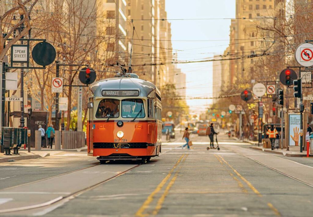 Street car on Market Street, San Francisco